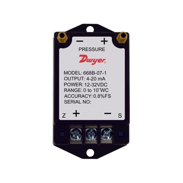 Dwyer Instruments Compact differential pressure transmitter, 4 to 20 mA, 0 to 5inwc 668B-06-1 - main